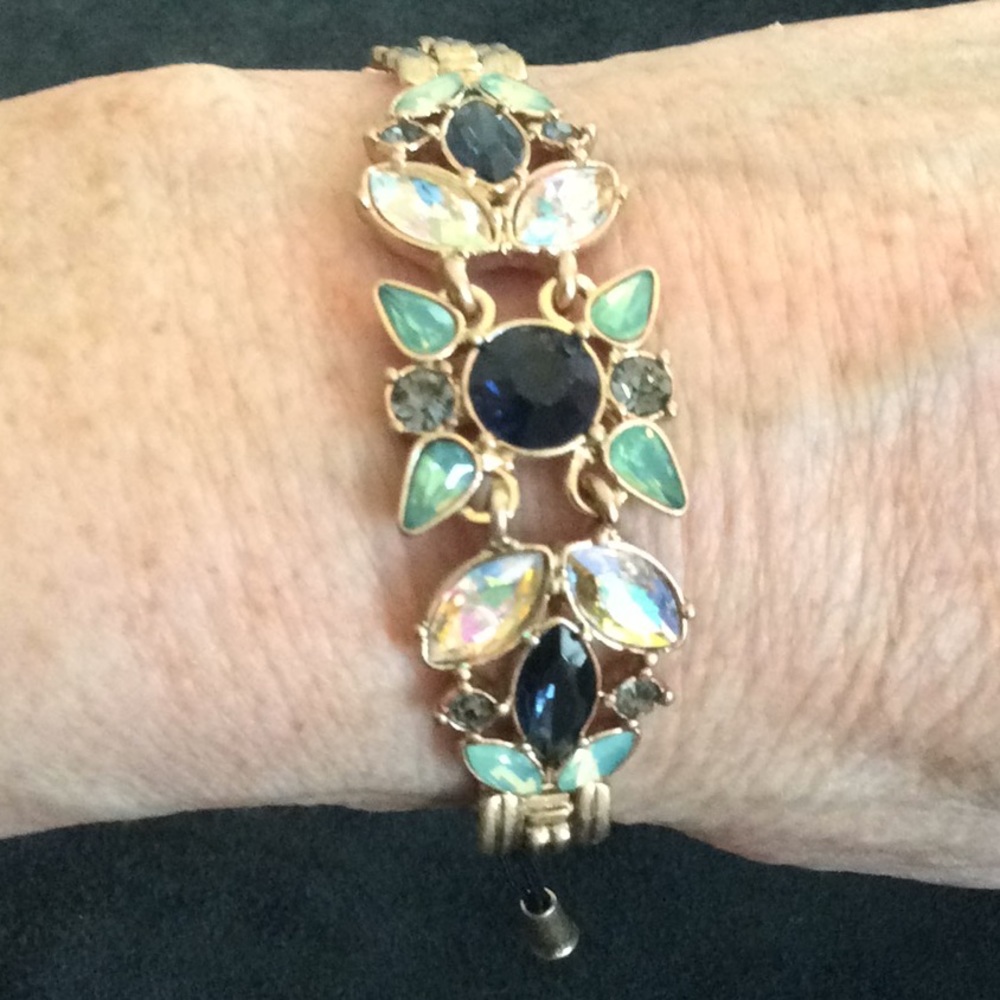 Multi Color Stone Toggle Pull Bracelet - image 1